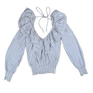 Never Fully Dressed Plunging Frill Blouse XS